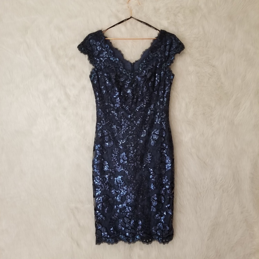 NWT Tadashi Shoji Navy Sequin Dress